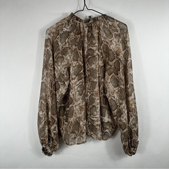 MANGO Women's Snake Print Blouse | Size 4 - Picture 9 of 12